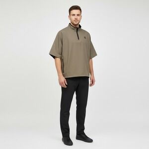 Zero Restriction Jacket Mens XL Brown Black Waterproof Reversible Short Slv Golf